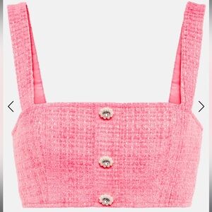 Self-portrait size 6 Pink Bouche Crop Top New with tags embellished tweed